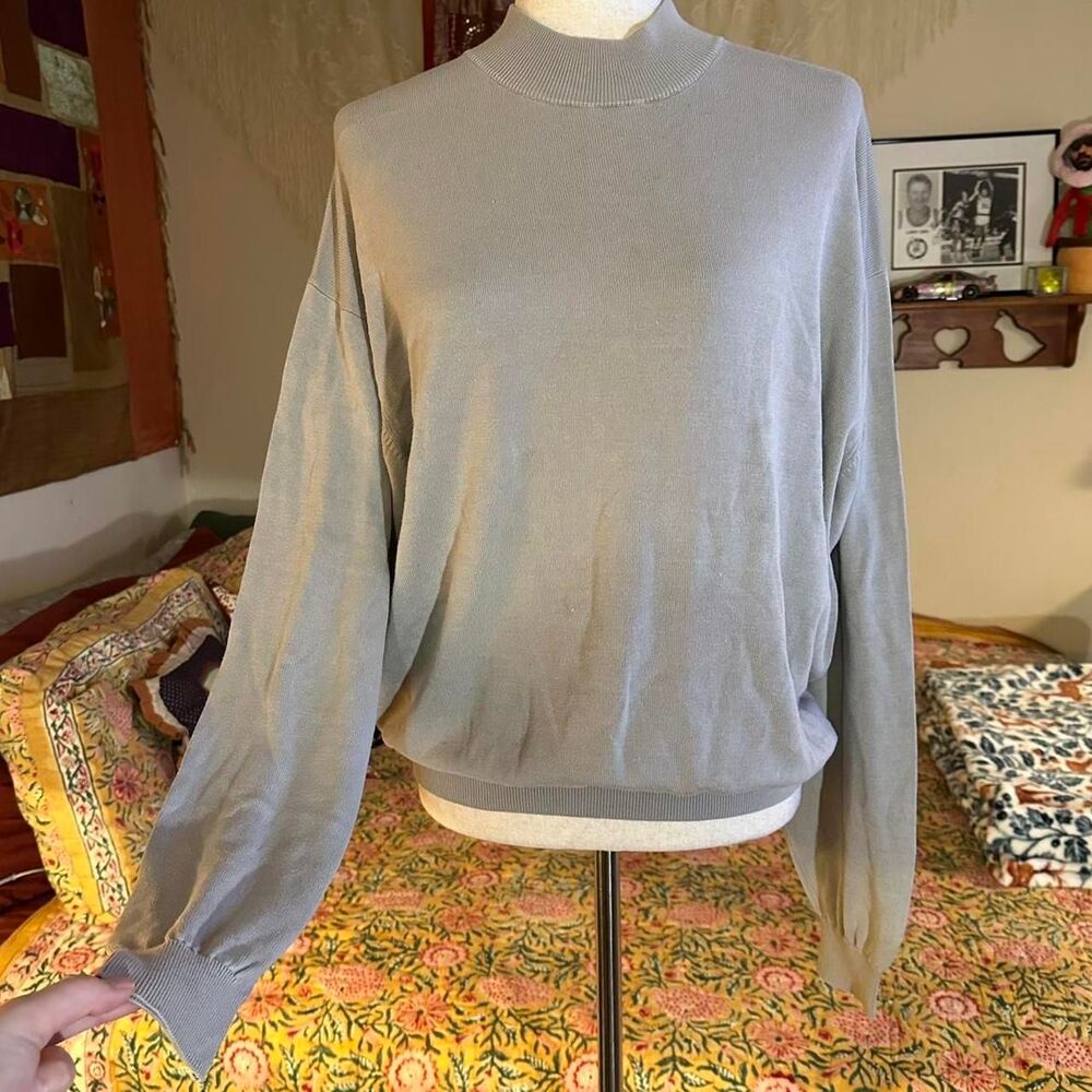 Pronto Uomo Grey Silk Blend Crew Neck Sweater